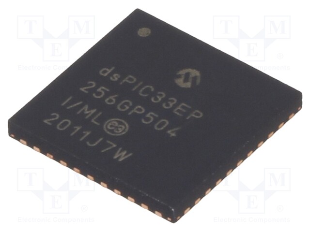 DsPIC microcontroller; SRAM: 32kB; Memory: 256kB; QFN44; 0.65mm