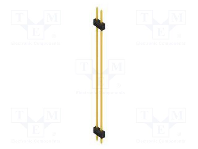 Connector: pin strips; pin header; male; PIN: 2; 2.54mm; THT; 2x1