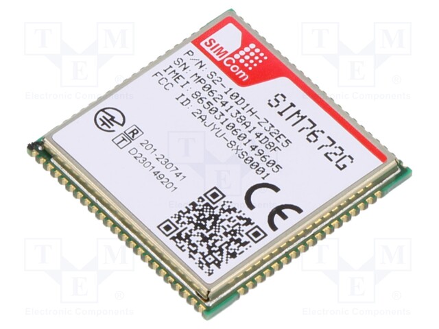 Module: LTE; Down: 10Mbps; Up: 5Mbps; SMD; 24x24x2.4mm