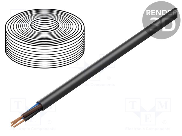 Wire; H07RN-F,TITANEX®; stranded; Cu; 3G10mm2; rubber; black