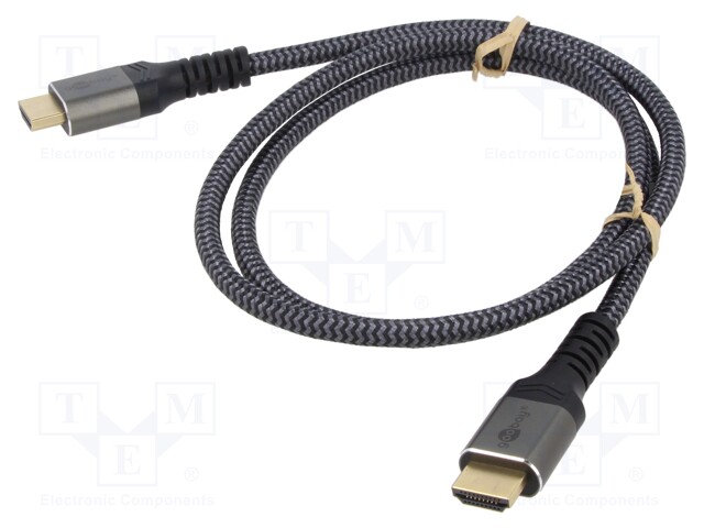 Cable; HDMI 2.0; HDMI plug,both sides; PVC; Len: 1m; black-gray