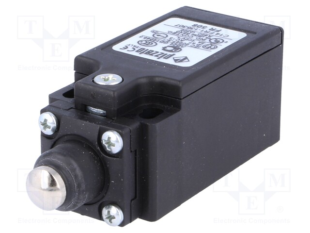Limit switch; rubber seal,pin plunger Ø10mm; NO + NC; 10A; IP67