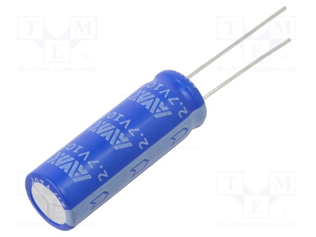 Supercapacitor; THT; 10F; 2.7VDC; 0÷100%; Body dim: Ø10x30mm; 7.71A