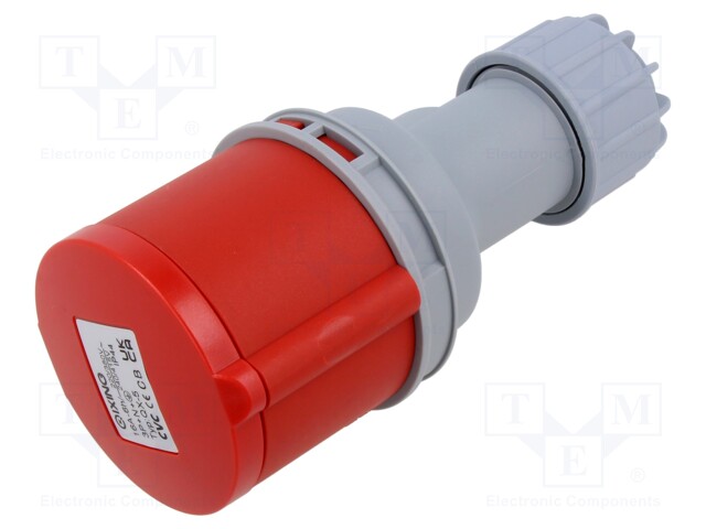 Connector: AC supply; plug; female; 16A; IEC 60309; IP44; PIN: 5E-12