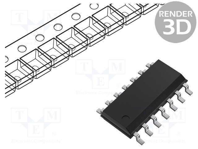 IC: digital; OR; Ch: 4; IN: 2; CMOS; SMD; SOIC14; 3÷18VDC; -55÷125°C