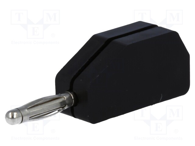 Plug; 2mm banana; 10A; 33VAC; 70VDC; black; Connection: soldering