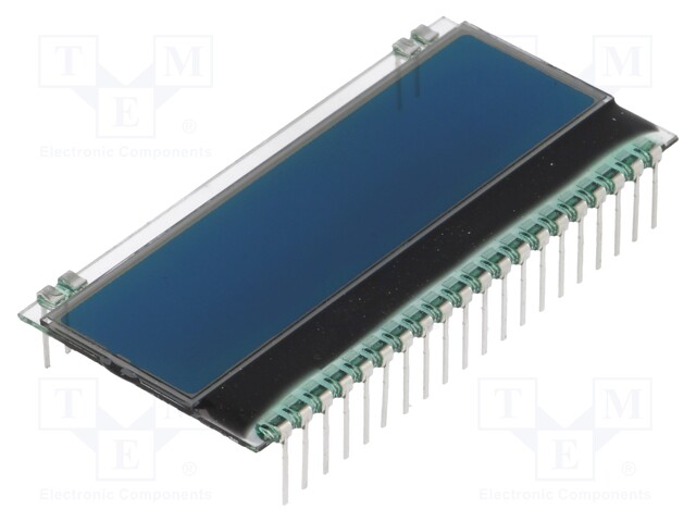 Display: LCD; alphanumeric; STN Negative; 16x2; blue; 55x27.94mm