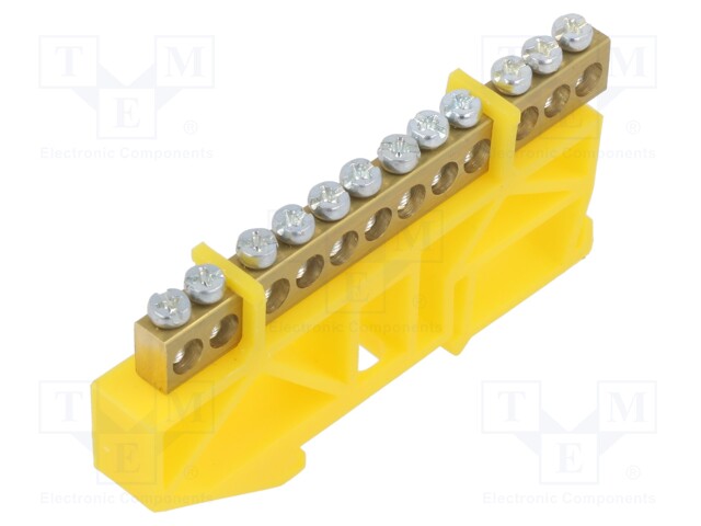 Connector: terminal block; ways: 1; terminals: 12; yellow