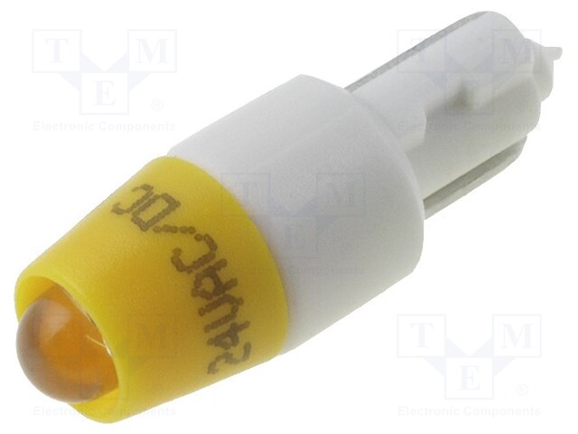 LED lamp; yellow; T5; 24V; No.of diodes: 1