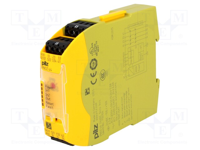 Module: safety relay; Series: PNOZ s4; IN: 3; OUT: 5; Mounting: DIN