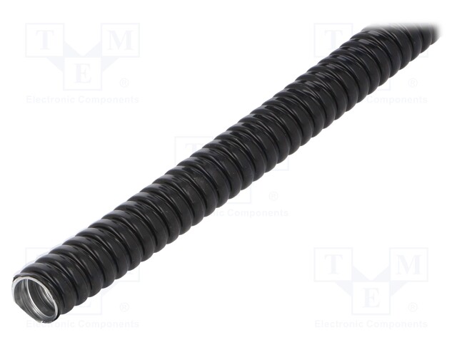 Protective tube; ØBraid : 17mm; galvanised steel; black; Len: 30m