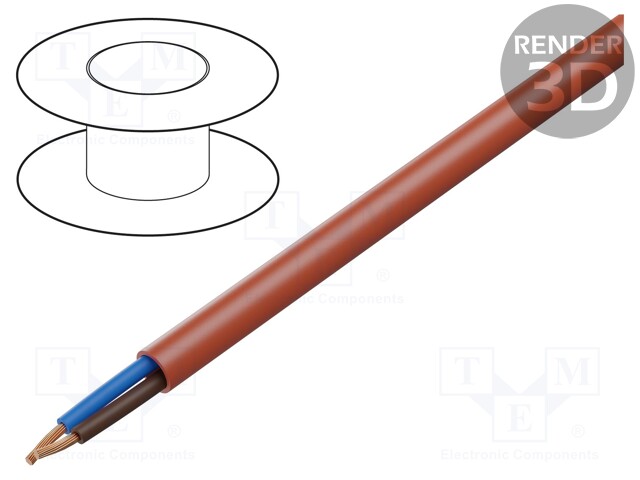 Wire; HDGs; 2x4mm2; unshielded; 300/500V; LSZH; Cu; solid; red