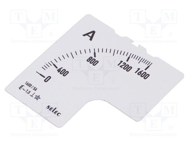 Scale; for analogue ammeter; I AC: 0÷1600A; Series: SCL-AM-I-2