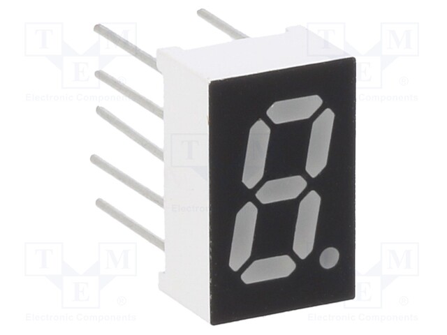 Display: LED; 7-segment; 8mm; 0.32"; No.char: 1; red; 100mcd; anode