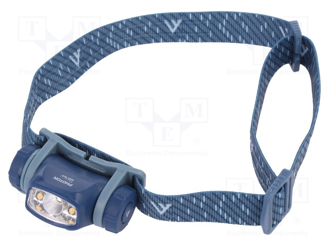 Torch: LED headtorch; 90lm; 60x35x25mm; Colour: blue