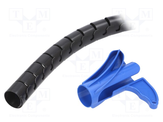 Spiral wrapping; 30mm; polypropylene; black; UL94HB
