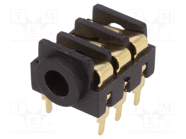 Socket; Jack 3,5mm; female; stereo; with on/off switch; THT