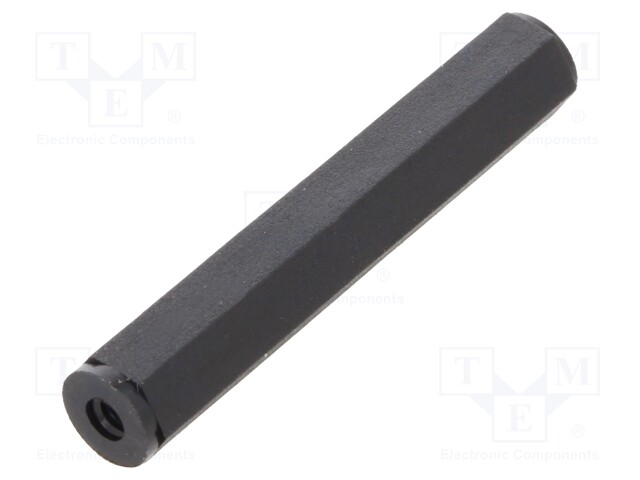Screwed spacer sleeve; cylindrical; polyamide; M2; 30mm
