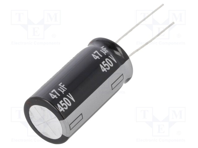 Electrolytic Capacitor, 47 µF, 450 V, EE Series, ± 20%, Radial Leaded, 10000 hours @ 105°C