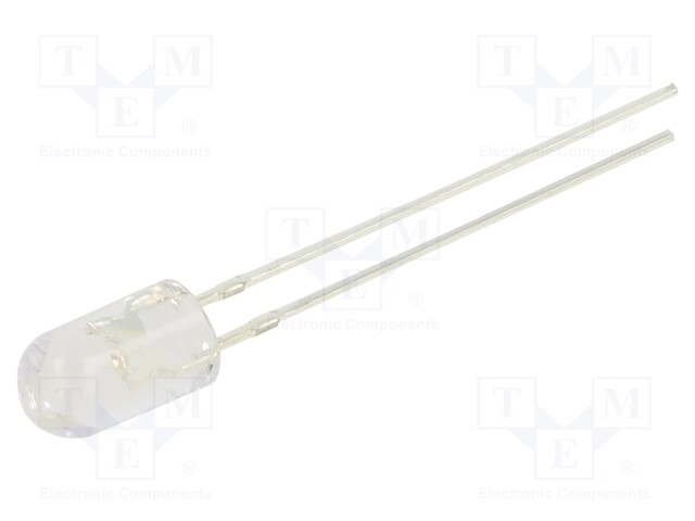 LED; 5mm; green; 3000÷4200mcd; 30°; Front: convex; 12V; Pitch: 2.54mm