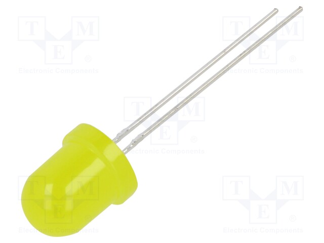 LED; 8mm; yellow; 1120÷1560mcd; 30°; Front: convex; 12V; -30÷85°C