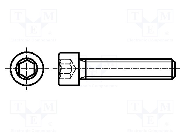 Screw; M6x8; 1; Head: cheese head; hex key; HEX 4mm; steel