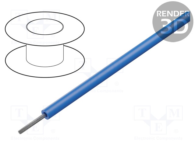 Wire; HELUTHERM® 145; stranded; Cu; 1x0,25mm2; polyolefine; blue