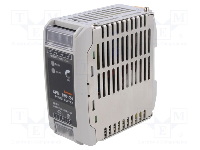 Power supply: switched-mode; for DIN rail; 180W; 24VDC; 7.5A; IP20