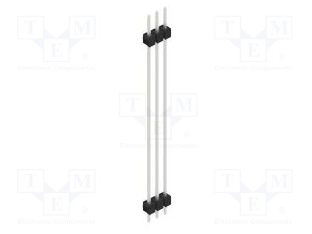 Connector: pin strips; pin header; male; PIN: 3; 2.54mm; THT; 1x3