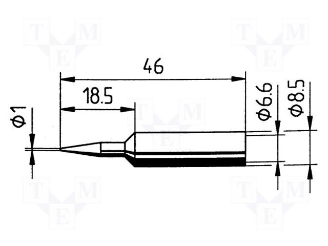 Tip; conical; 1mm