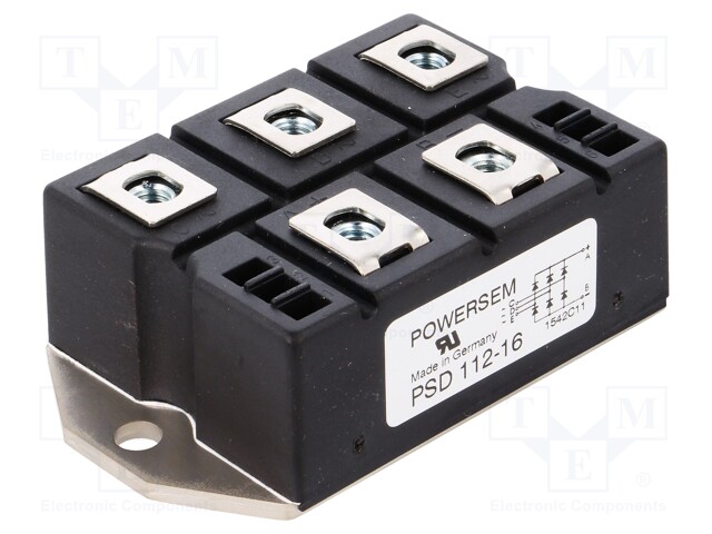 Three-phase bridge rectifier; Urmax: 1.6kV; If: 127A; Ifsm: 1.2kA