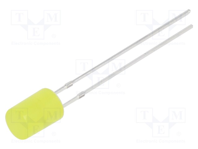 LED; 5mm; yellow; 220÷330mcd; 140°; Front: flat; 15V; No.of term: 2