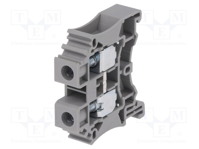 Splice terminal: rail; 0.5÷10mm2; ways: 1; terminals: 2; grey; TS35
