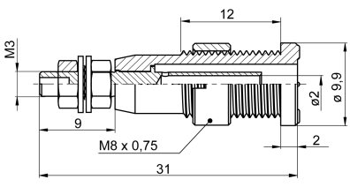 Connector: 2mm banana; socket; 10A; 1kV; 31mm; violet; M3,screw