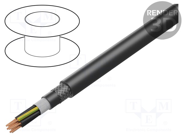 Wire: control cable; ÖLFLEX® FD 891 CY; 25G1mm2; black; stranded