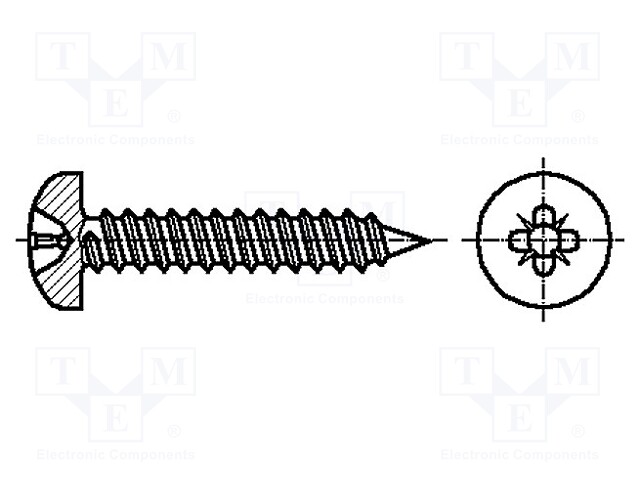 Screw; 3,5x13; Head: cheese head; Pozidriv; A2 stainless steel