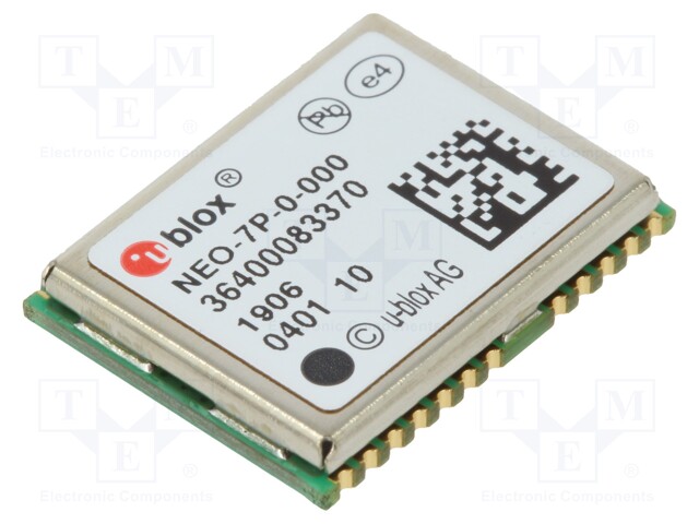 Module: GPS GLONASS/QZSS; ±1m; NMEA,RTCM,UBX; -161dBm; 2.7÷3.6VDC