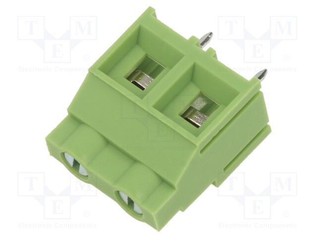 PCB terminal block; angled 90°; 9.52mm; ways: 2; on PCBs; terminal