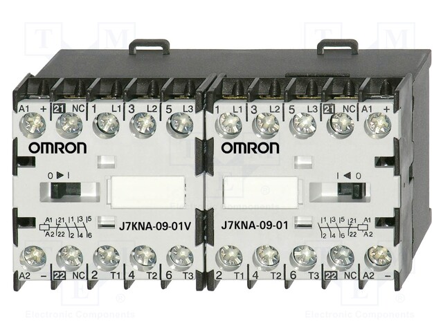 Contactor: 3-pole reversing; Auxiliary contacts: NC; 24VDC; 9A