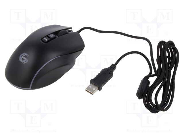 Optical mouse; black; USB A; wired; Features: DPI change button