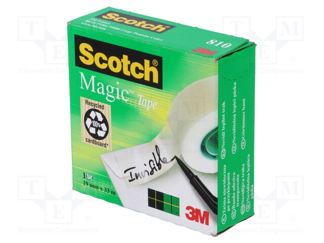 Adhesive tape; white matt; W: 19mm; L: 33m