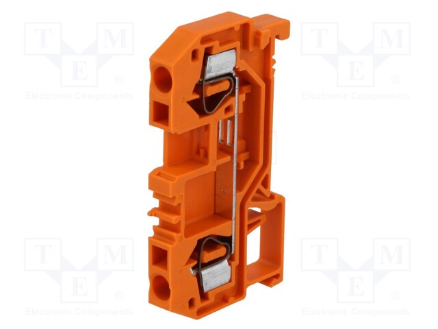 Splice terminal: rail; 0.08÷4mm2; ways: 1; terminals: 2; orange