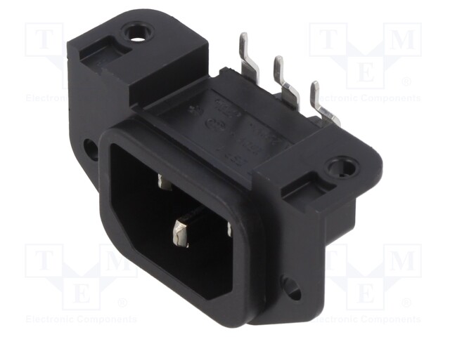 Connector: AC supply; socket; male; 10A; 250VAC; IEC 60320; C14 (E)