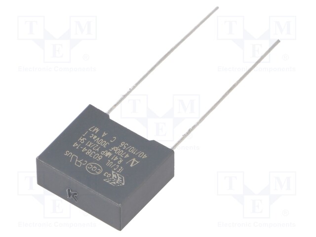 Capacitor: polypropylene; Y2; 4.7nF; 10mm; ±10%; 13x11x5mm; 300VAC