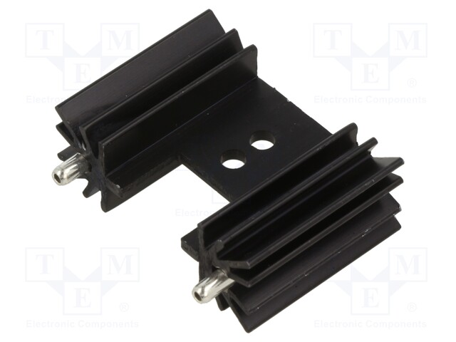 Heatsink: extruded; grilled; black; L: 25.4mm; W: 35mm; H: 12.7mm