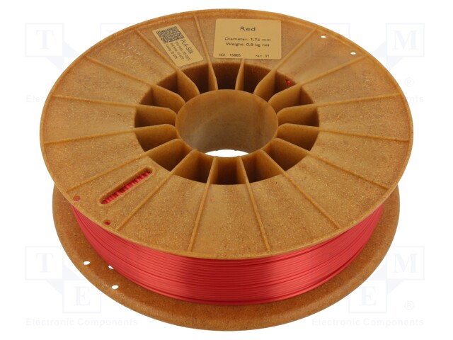 Filament: PLA SILK; 1.75mm; red; 195÷225°C; 800g
