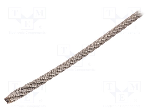 Rope; acid resistant steel A4; Ørope: 5mm; L: 50m; Rope plexus: 7x7