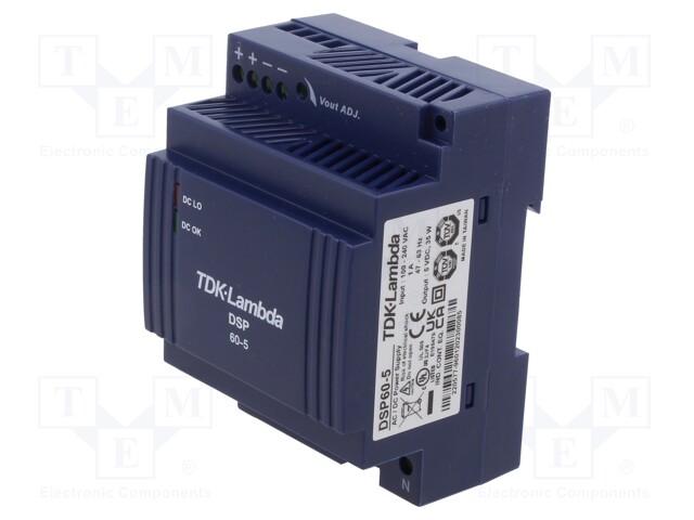 AC/DC DIN Rail Power Supply (PSU), ITE, 1 Output, 35 W, 5 VDC, 7 A