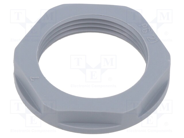 Nut; PG21; polyamide; 36mm; grey; Thread: PG; Entrelec