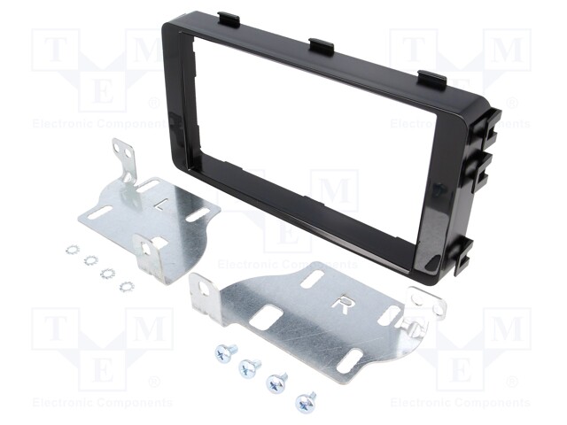 Radio mounting frame; Mitsubishi; 2 DIN; black gloss